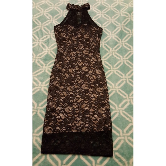 NEW LISTING! HotMiamiStyles Nude Illusion Lace Dress - Picture 4 of 16